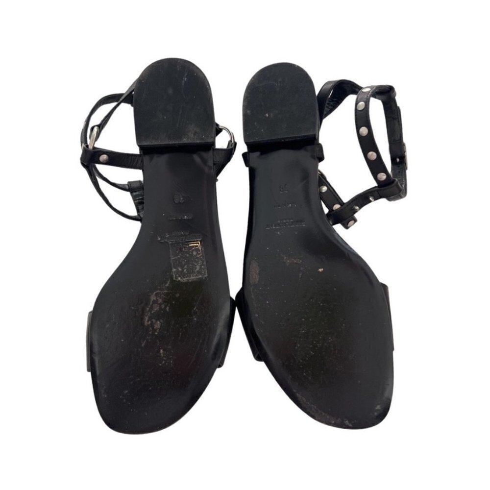 Saint Laurent black leather studded sandals size 38 - Picture 5 of 5